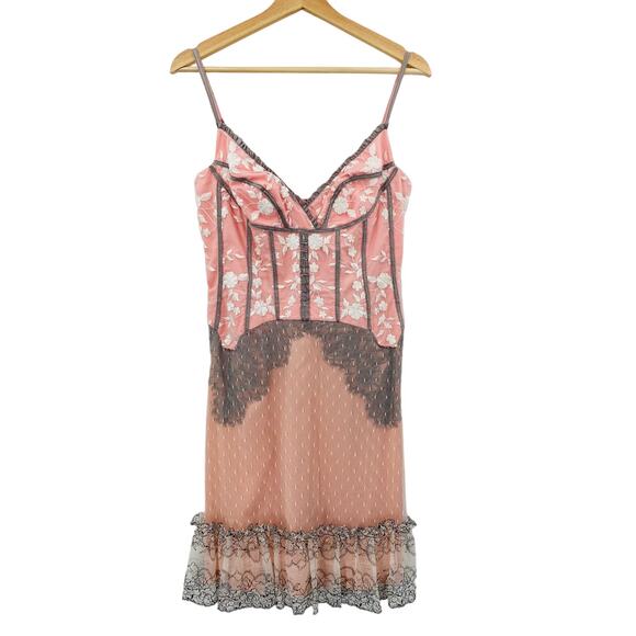 Byron Lars Dresses & Skirts - Byron Lars 6 RARE Beauty Mark Pink Lace Lingerie Style Dress